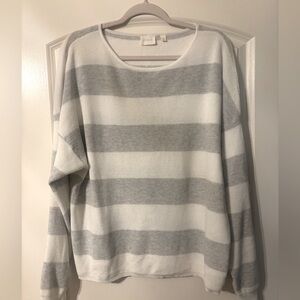 Cyrus white and gray striped sweater- size XL.